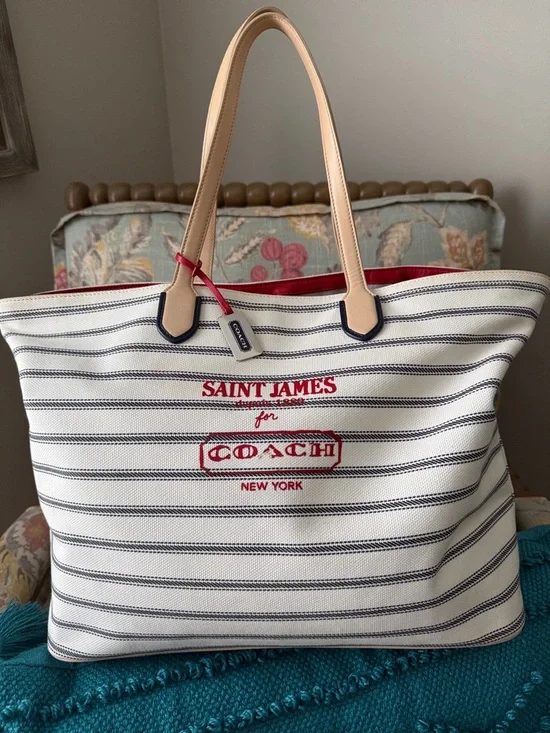 Coach x Saint James Legacy Weekend Breton Nautical Tote - Picture 1 of 9